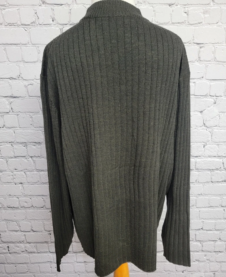 Suéter Jhane Barnes Mezcla de Lana L Negro Acanalado Tejido Cuello Simulado Pullover Informal Foto 2 de 4