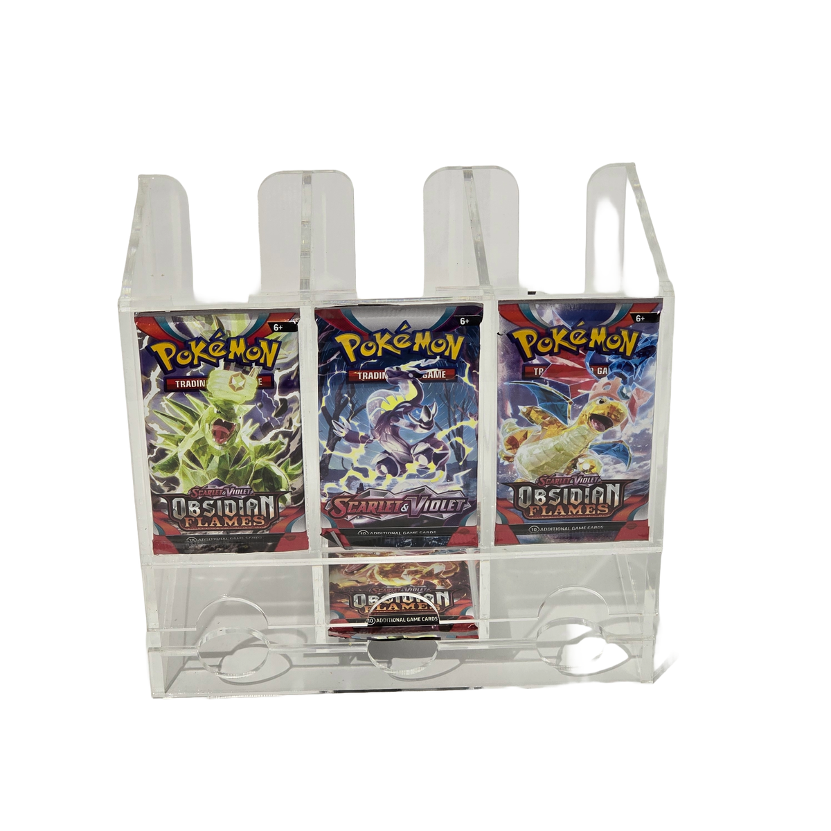 Acrylic Booster Pack Dispenser for TCG Packs (3 Slot) 3/16 inch