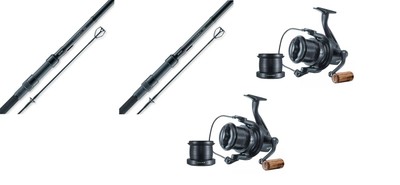2 X Sonik Vader X Rs Carp Rods 12ft 3 5lb 2 Vader X 8000 Rs Reels Ebay