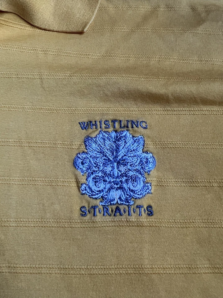 Vintage Ben Hogan Golf Polo Shirt Medium Whistling Straits Golf Resort Yellow - Image 3 of 4