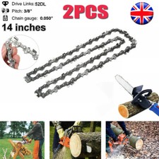 2X 14inch 52 Drive 3/8 Pitch Links Chainsaw Saw Chain Parts Tool Chainsaw Blade