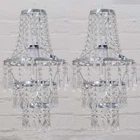 Litecraft Light Shade 4 Tier Crystal Effect Easy Fit Chrome - 2 Pack Clearance