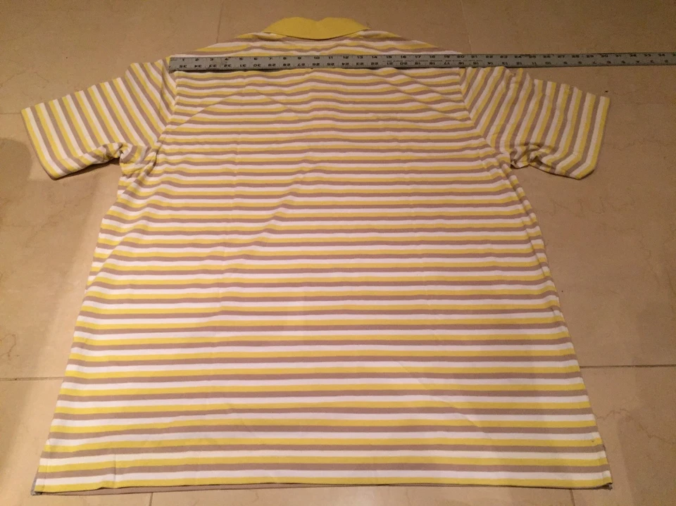 Callaway Yellow Striped Golf Half Sleeve Polo Shirt Mens Size XL - Image 4 of 4