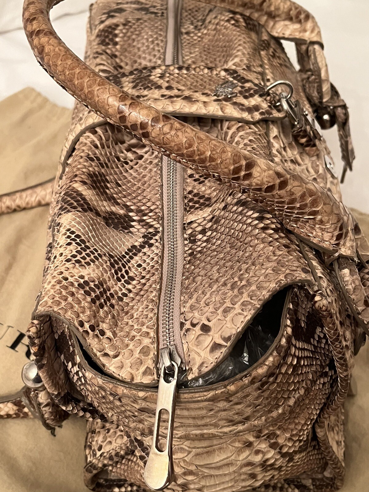 Burberry Limited Edition Python Design Leather La… - image 3