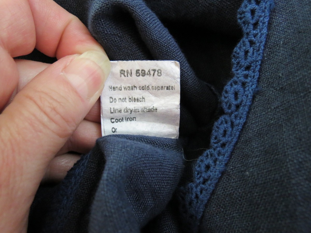 Martina Innocenti Navy Linen Sleeveless Dress Lace Size Medium | eBay