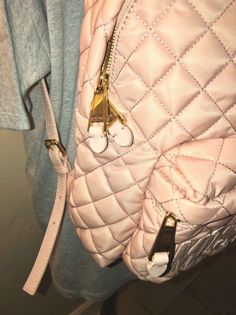 ?HP?New Moschino Large Nylon Quilted Logo Light Blush Pink Backpack✨LimitedEd NEW Moschino Large Nylon Quilted Logo Blush Pink Backpack  main image 2