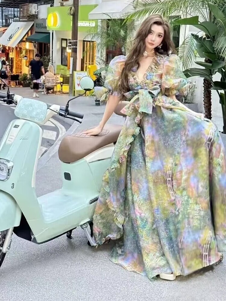 chinese dress ladies Floral Sequin Mini Dress main image 0