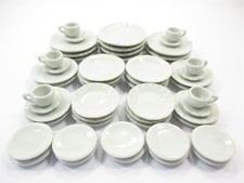 Dollhouse Miniature Ceramic 50 White Round Plates Dish Cup Scallop Saucer 3566