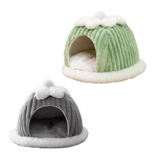 Enclosed Pumpkin Shape Cat House Warm Cushion Cat House Warm Cat Dog Winter Nest