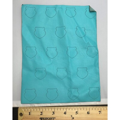 Sale #1 7''x9'' SHIELDS - Aqua Laser Etched Supple Lambskin Leather Hide Piece