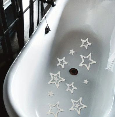 5 Sets of Anti Slip Stickers Star Bath Shower Grip Non-Slip Safety White 15pcs