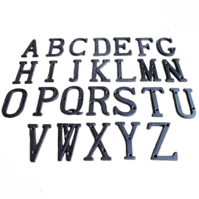 Cast Wrought Iron Black Antique House Door Alphabet 26 Letters & 10 ...