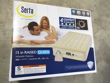 NEW Serta 15" Raised Queen Air Mattress with Insta III AC Pump.  FREE SHIPPING!!