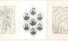 1865 Gettysburg Civil War Engraving Lot Union Battle Leaders Town Map Meade USA