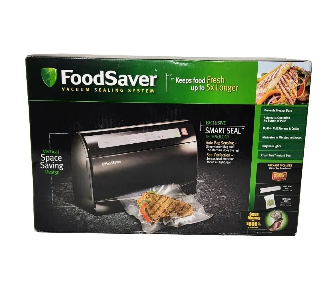 FoodSaver V3460 Vacuum Sealer Machine Slide Cutter Tested Working Food