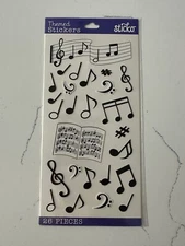 Sticko Themed Sticker "Silhouette Music Notes" 26 Notes & Music Sheets Scrapbook