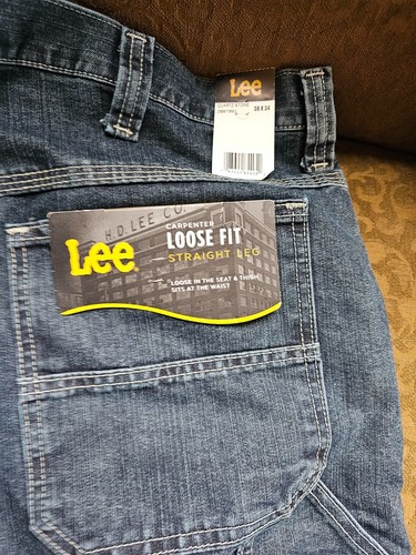 Lee Men's Straight Leg Loose Fit Cargo Carpenter 100% Cotton Denim Jeans 2887991 - Picture 7 of 7