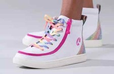 NEW Billy Classic Lace High Tops White Rainbow Big Kids Size 7M