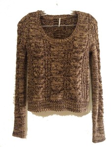 Free People Womens Cable Knit Cropped Sweater