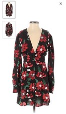 NWT Urban Outfitters long sleeve black with red floral dress size small