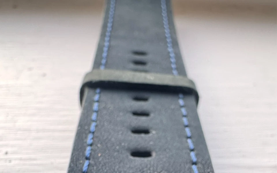 Aldo Genuine Leather Watch Band 24mm Dark Blue with Royal Blue Stitching Strap - Image 4 of 4