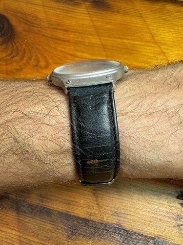 Boy London Silver Tone Black & White Dual Time Quartz Watch New Battery Leather - Picture 3 of 6