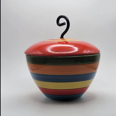 Lidded Covered Colorful Salsa Bowl with Box Minor Manufacturer Blemish & Crazing