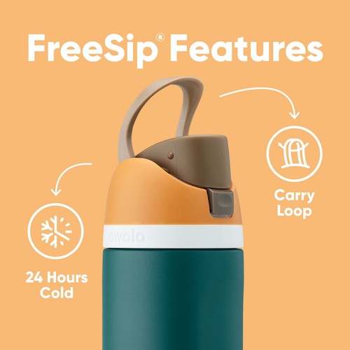 Owala FreeSip 32oz Stainless Steel Bottle – Dual-Flow Lid for Easy Sipping - Picture 2 of 7