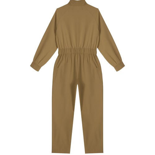Kids Girls Bodysuit Long Sleeve Overalls Mechanic Jumpsuit Pants Stand Collar - Picture 20 of 70
