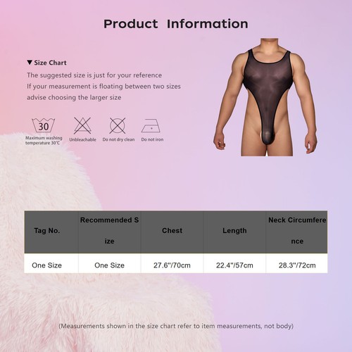 Body Uomo Trasparente Setoso Intimo Taglio Alto Tanga Body Lingerie Lucido - Foto 41 di 86