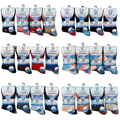Lockere Damensocken extrabreite Passform nicht elastisch Diabetikersocken mit hohem Baumwollanteil UK