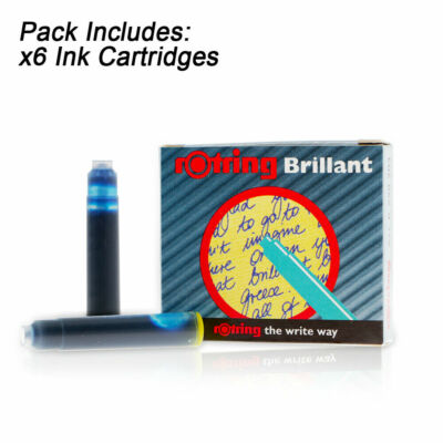 Rotring Fountain Pen Cartridges  Turquoise 6 Cartridges   New In Box  R 598 203