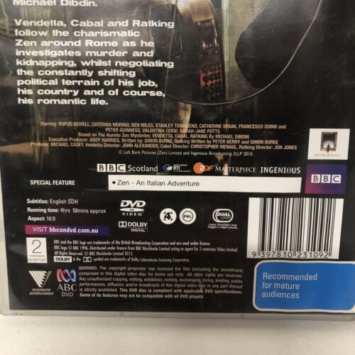 Inspector Montalbano Volume 8 DVD 4 + Zen Vendetta Cabal Ratking BBC Bundle R4 - Picture 3 of 15