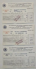 Three 1945 Chesapeake & Potomac Telephone Co Baltimore City, MD Bills