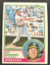 1983 Topps Jeff Burroughs Baseball Card #648 Athletics DH-OF FR O/C
