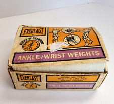 Vintage Everlast Ankle/Wrist Weights - Black - 7014 - 5 Lb Pair - w/ Box READ