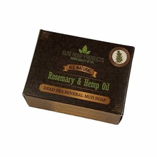 Elite Hemp Products Rosemary & Hemp Oil Dead Sea Mineral Mud Soap New