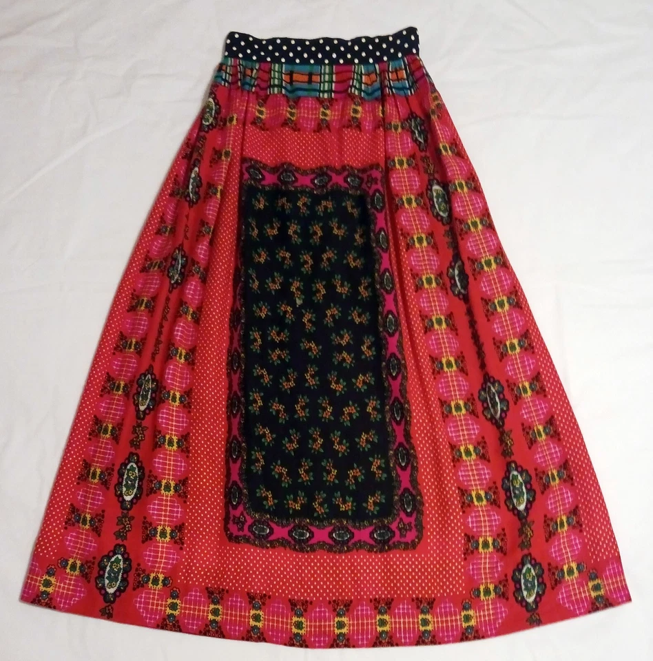 Maxi Falda BoHo Hippie Años 70 Rosa Psicodélico Festival Ropa MEDIDAS Foto 4 de 4