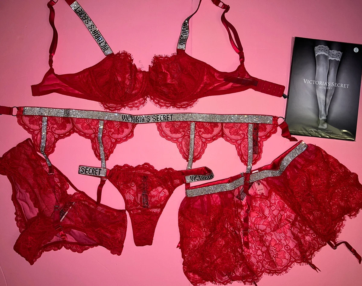 Victoria's Secret 34B,34C Bra Set + Garter Skirt + Thong +