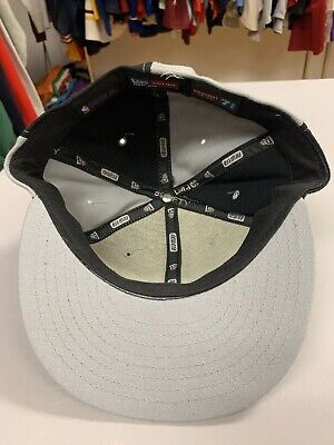 New Era Orlando Magic Fitted Hat Size 7 3/8 Rare Vintage VTG NBA Black  White