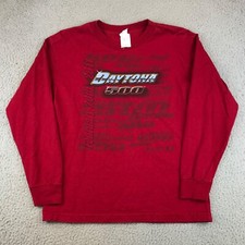 Daytona 500 Shirt Youth Large Red Long Sleeve Crew Neck 2011 Nascar Racing Logo
