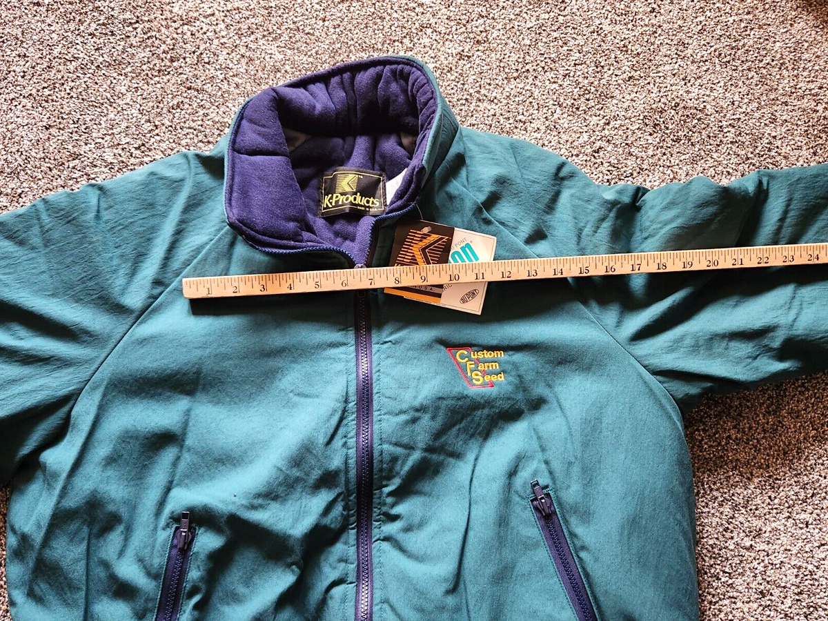 Vintage K-Products Jacket Men's Large Green Bomber Lined Custom