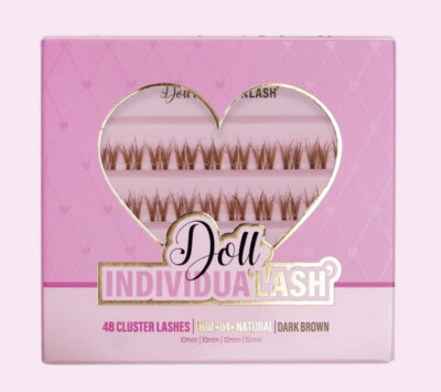 Doll Beauty Individual Lash 48 Cluster Lashes Indi-04-Natural Dark Brown Neu in OVP