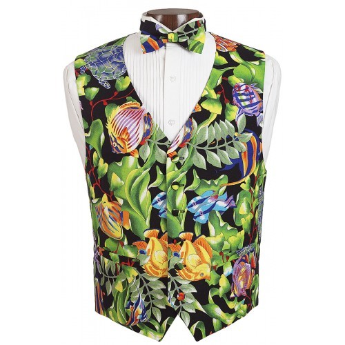 Under The Sea Tuxedo Vest and Bowtie - Picture 1 of 5