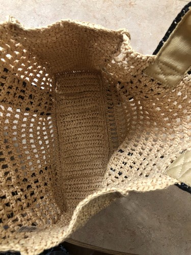 Karl Lagerfeld ANTIBES STRAW TOTE-Beach Bag Summer Vacation Shoulder Bag-Used 2x - Picture 6 of 6