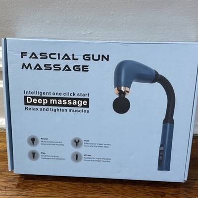 Handheld Massage Gun Blue, 4 Heads, Deep Trigger Point, Neck Back Shoulder