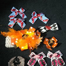 Girls Mickey Mouse Hair Bow Clips Multicolor Polka Dot Feather Decorative Set