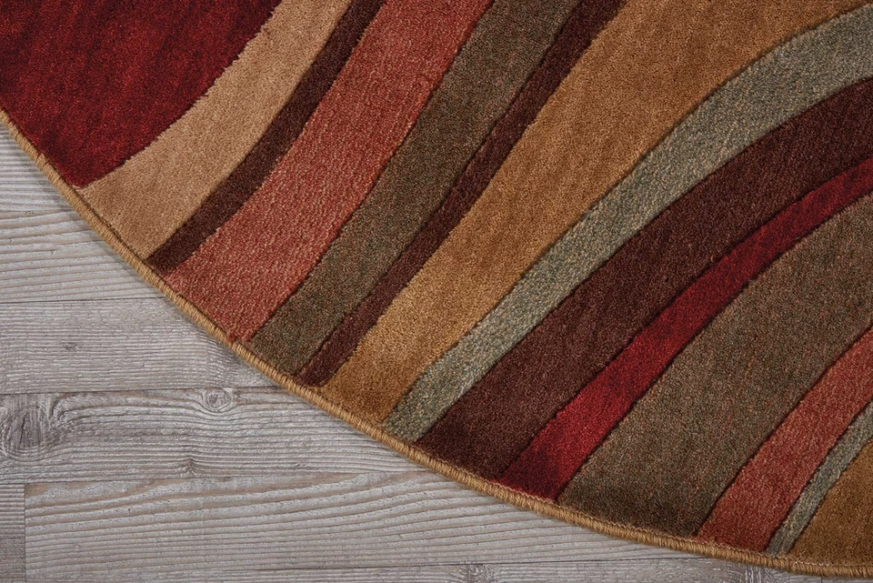 Home Somerset Mid-Century Modern Multicolor 5'6" x Round Area-Rug, Easy-Clean... - Image 3 of 4