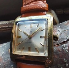 Vintage Citizen Excel 21J manuale quadrato placcato oro revisionato anni 60