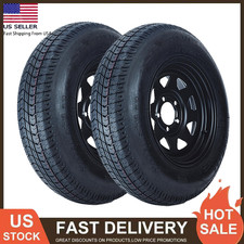 2pcs St20575d14 Trailer Tires Wheels14 Rim 5 Lug On 4.5 205 75 14
